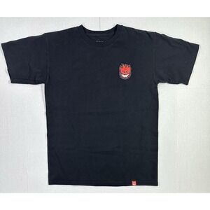Spitfire Mens Short Sleeve Skate T-Shirt Small Black Bighead Plane Fire Park Top